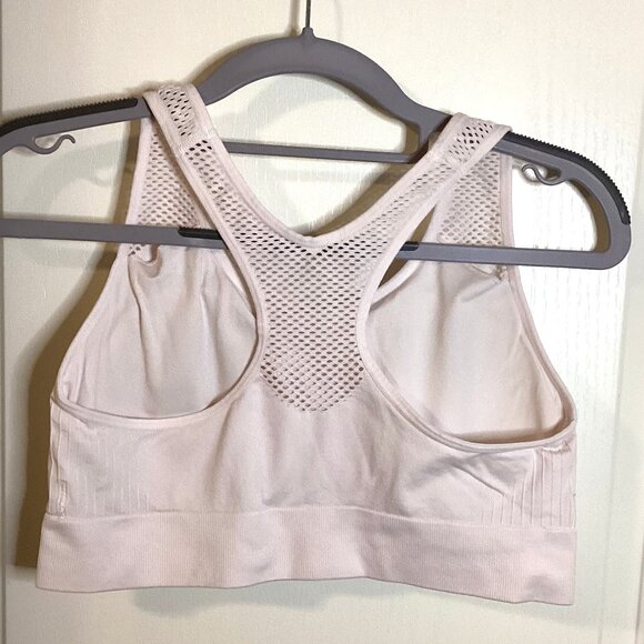 Women's White Sports Bra Racerback Padded Bra Support - Picture 4 of 8